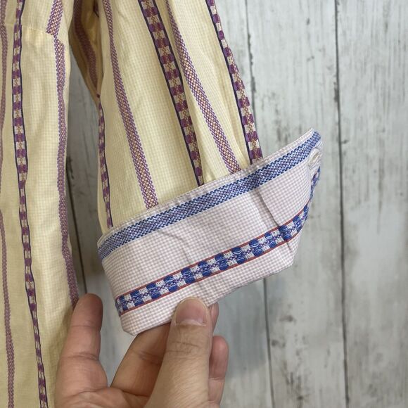 Robert Graham Top Womens S Striped Colorful Coastal Cowgirl Button Up Flip Cuff - Picture 2 of 9
